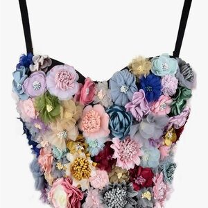 Floral Embellished Women's Top